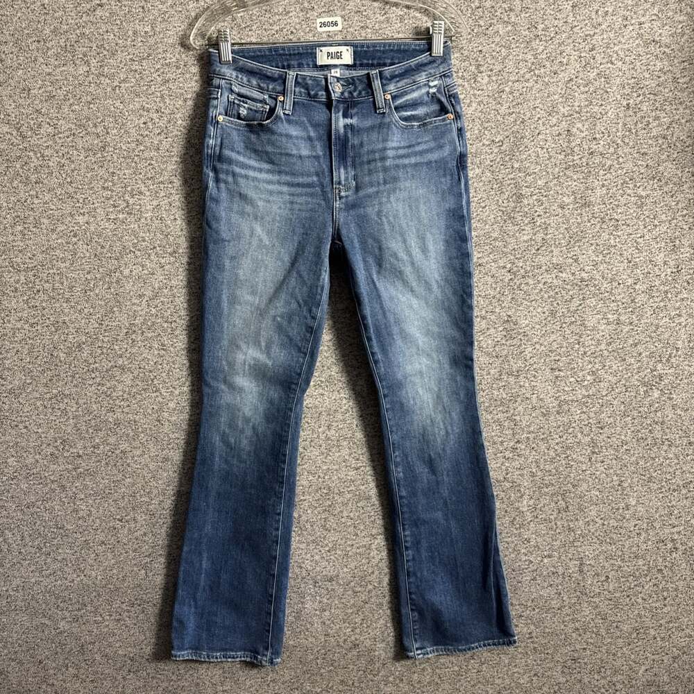 Paige Jeans Women's Size 28 Blue Denim High Rise Manhattan Bootcut Stretch Jeans